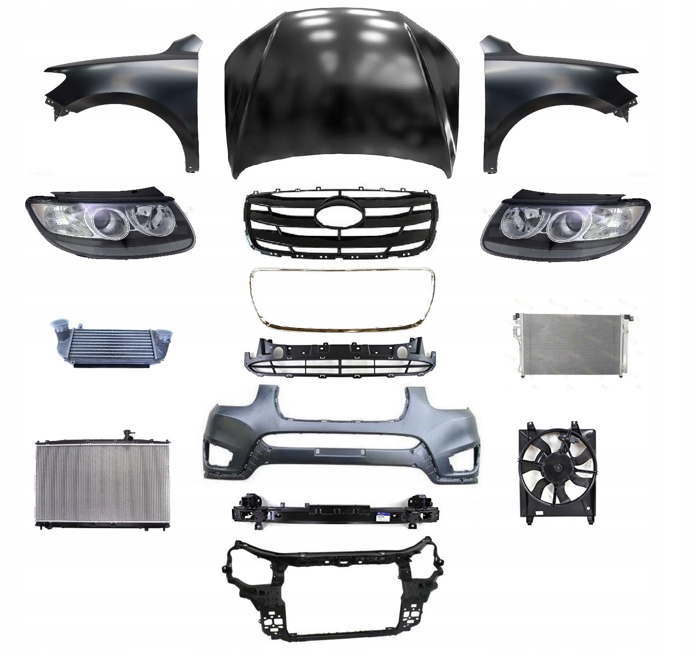 SANTA ФЕ 09-15 ПЕРЕД БАМПЕР КАПОТ БАМПЕР ПЕРЕДНЯ ПАНЕЛЬ