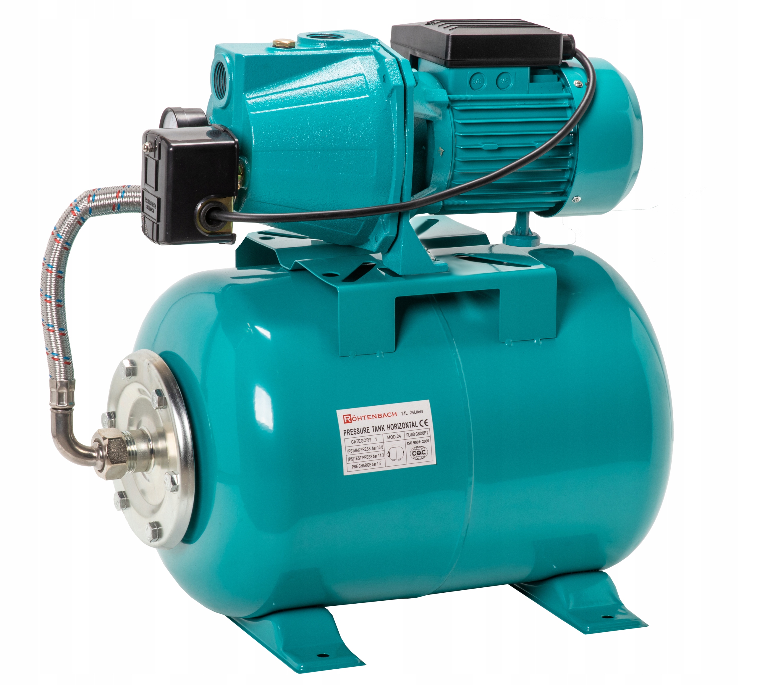 Hydrofor 24L Do Wody Pompa Hydroforowa Zbiornik Pełen Zestaw Wydajny Jet