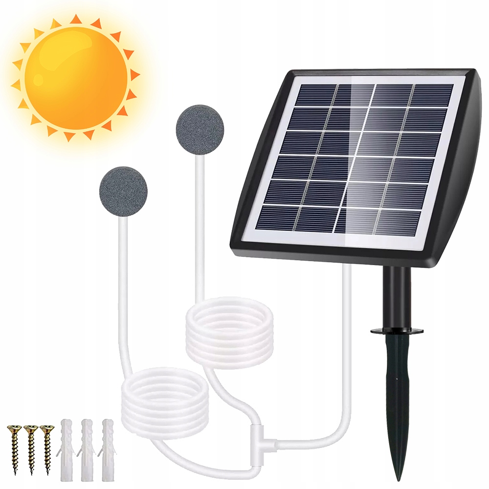 Solarny Napowietrzacz Stawu Pompa Tlenu Z Wężem 2200mAh 2W