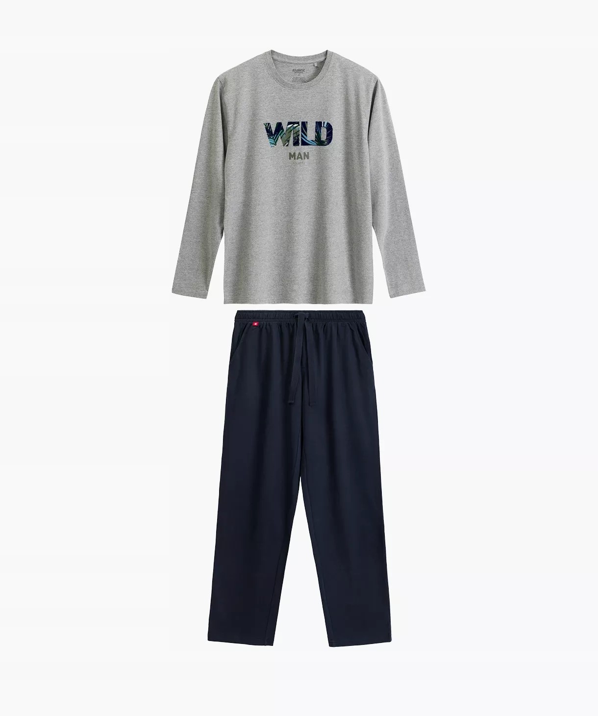 Pánské Pyžamo NMP-392 Dr M šedý melír/granátová barva