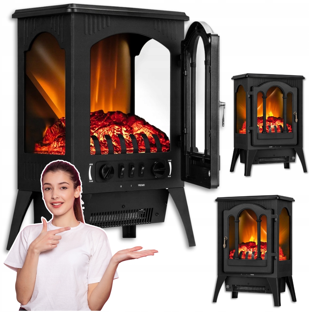 Fantastický elektrický Ohřívač Krbu regulovatelný domácí Farelka