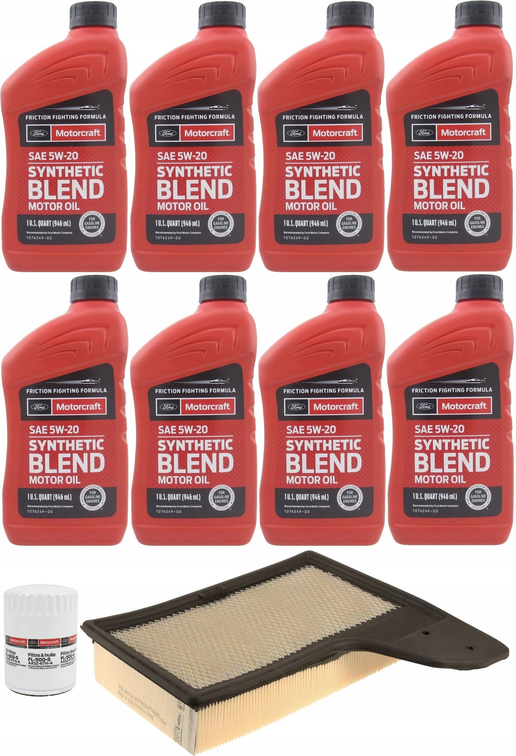 MOTORCRAFT 5W20 7,6L + FILTRY MUSTANG 5,0 15-2017