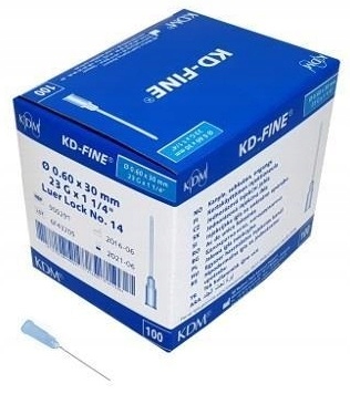 

Igły Iniekcyjne 0,6x30 (100 szt.) Kd-fine 23G