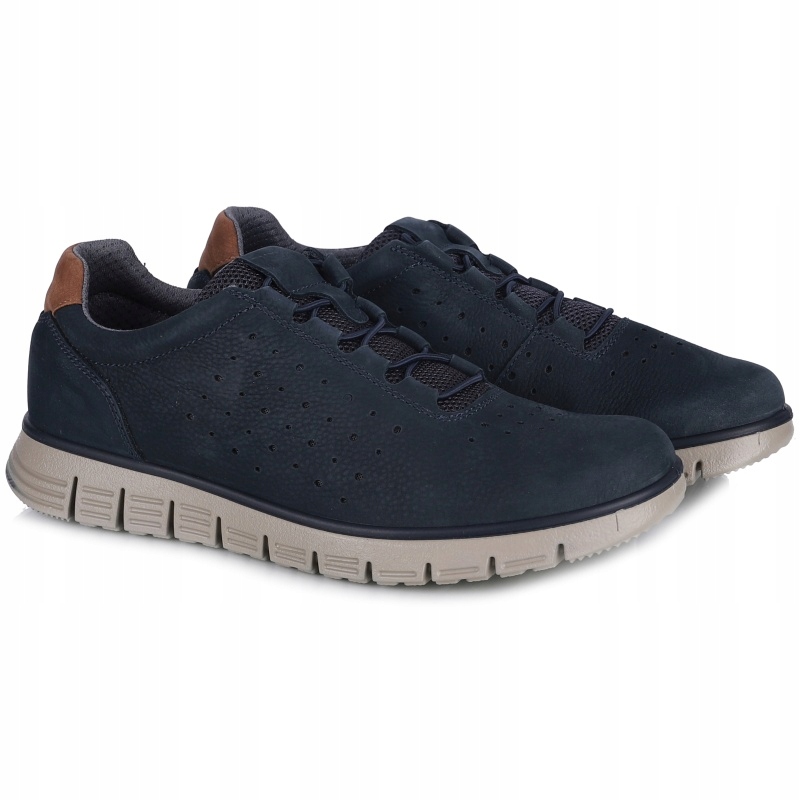 Pánské polobotky Imac 102130 30251/005 Blue/cognac námořnická modrá Kůže Vel. 42