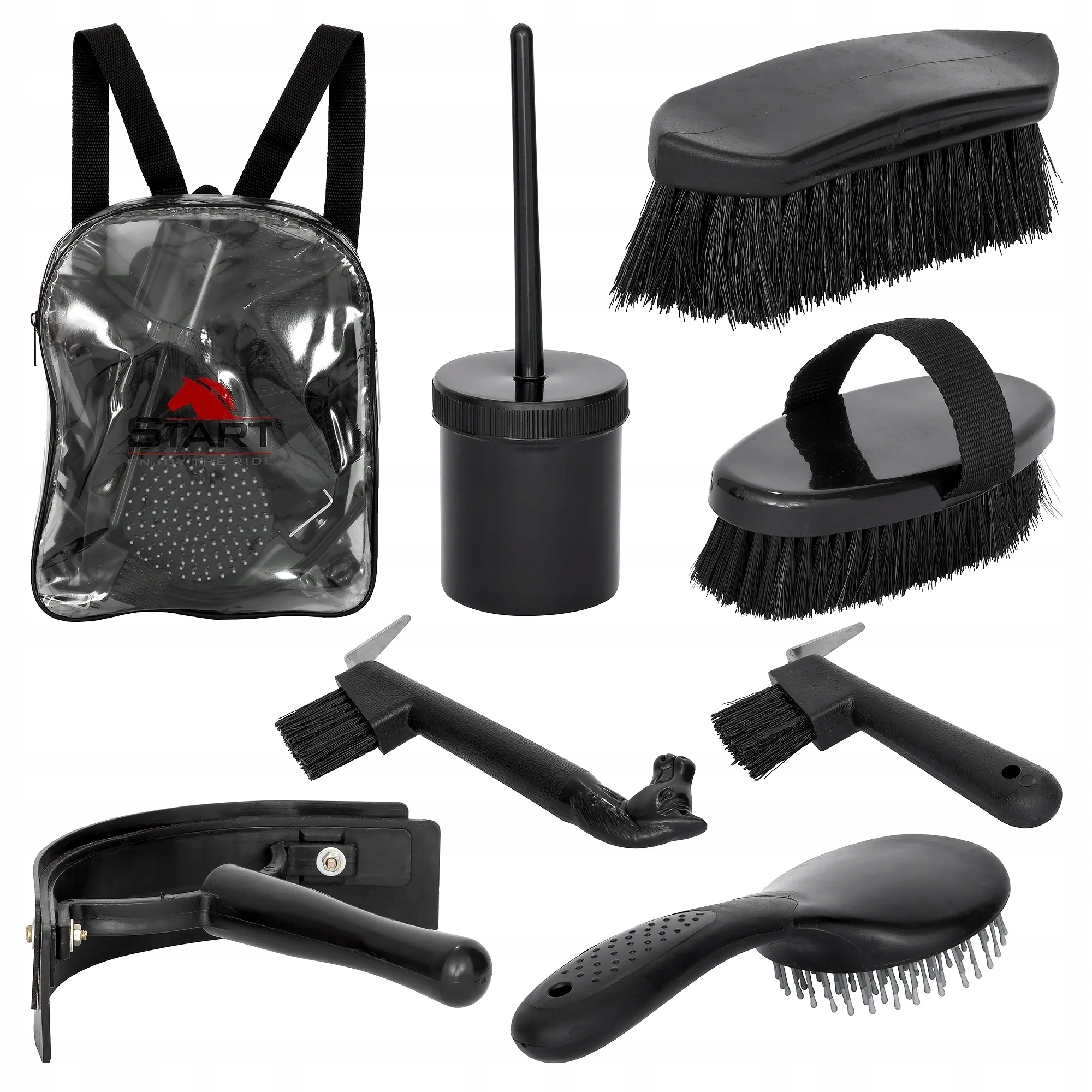 Zestaw szczotek dla konia Start Grooming Kit czarny