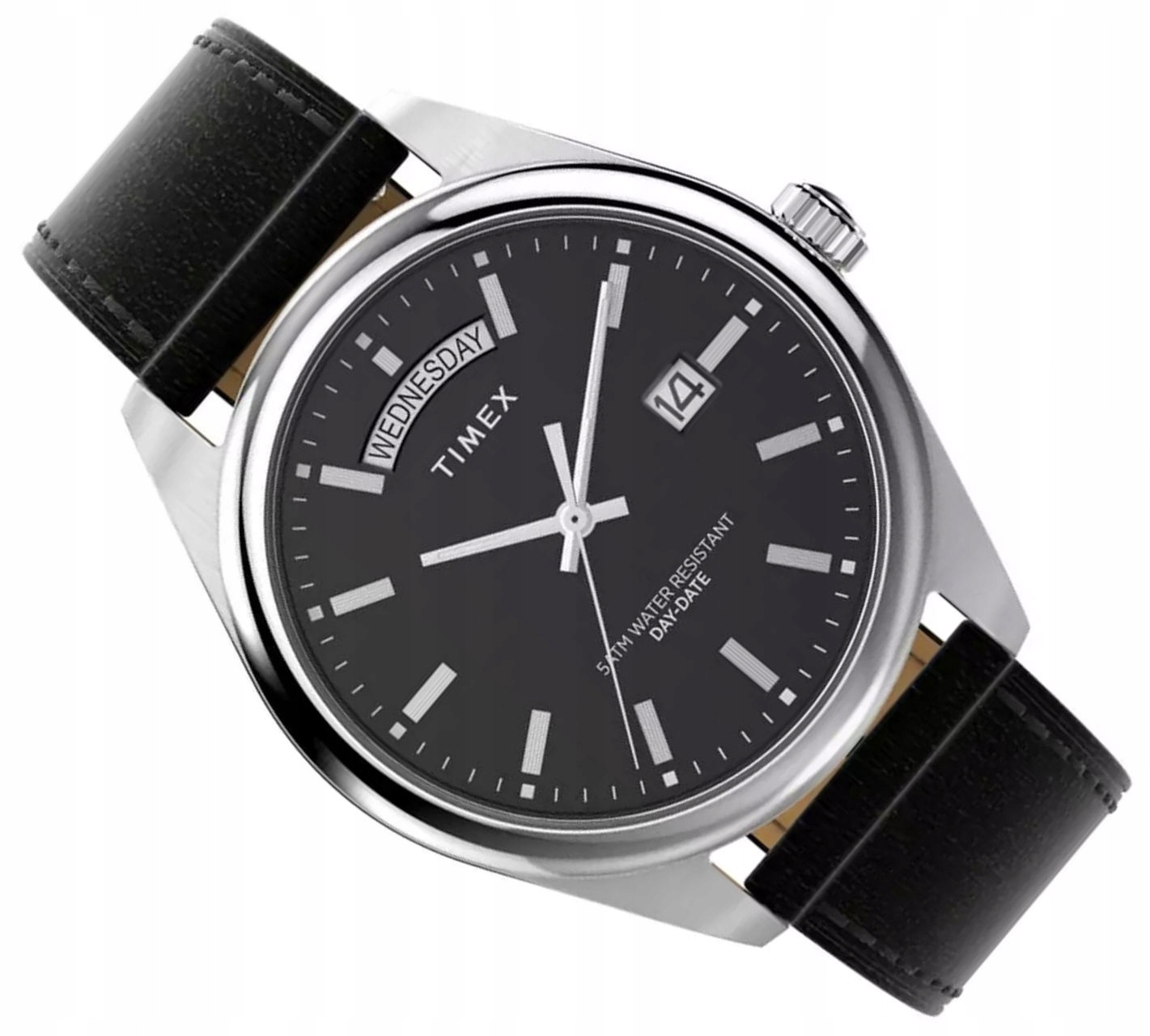 Klasický Černý Pánské Hodinky Na Řemínku Timex Legacy Day Date TW2W57400