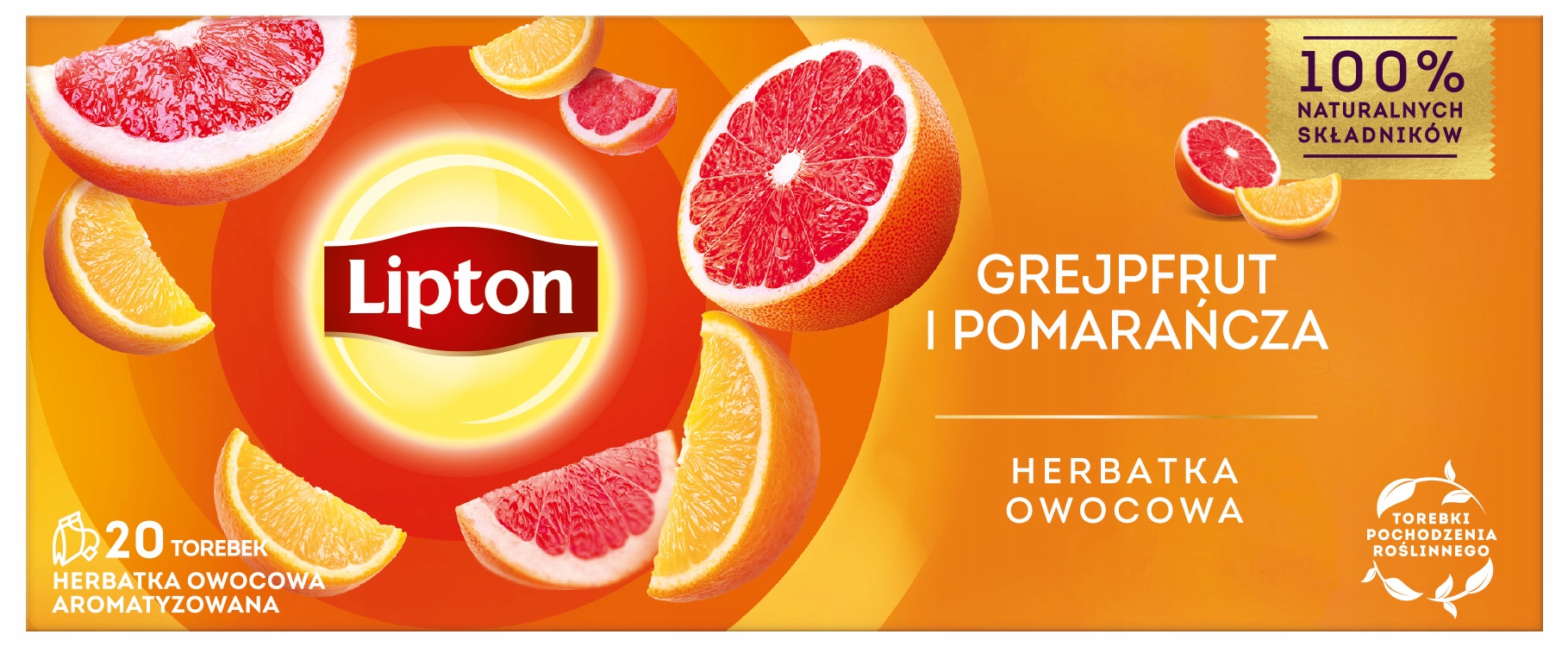 Levně 5 x Lipton Ovocný čaj Grapefruit a pomeranč 34 g (20 sáčků)