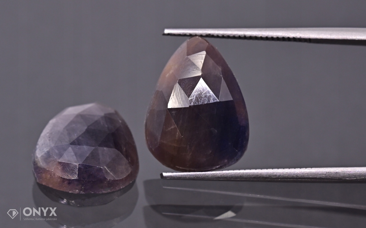 Safír fasetovaná rozeta Para slza 15x12 mm