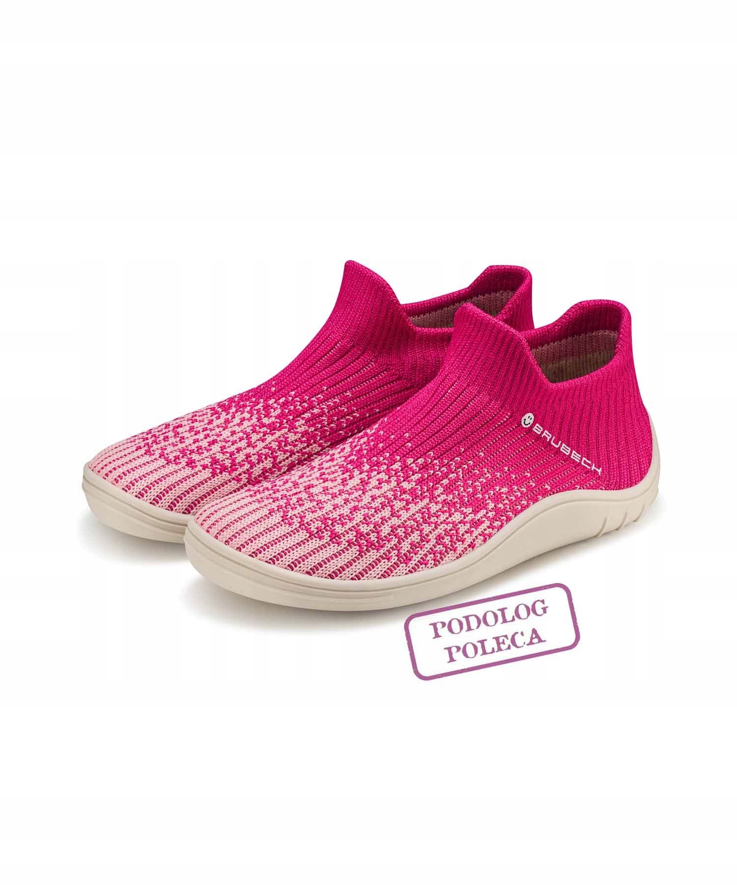Dziecięce buty minimalistyczne Junior Brubeck Barefoot różowy/kremowy 34