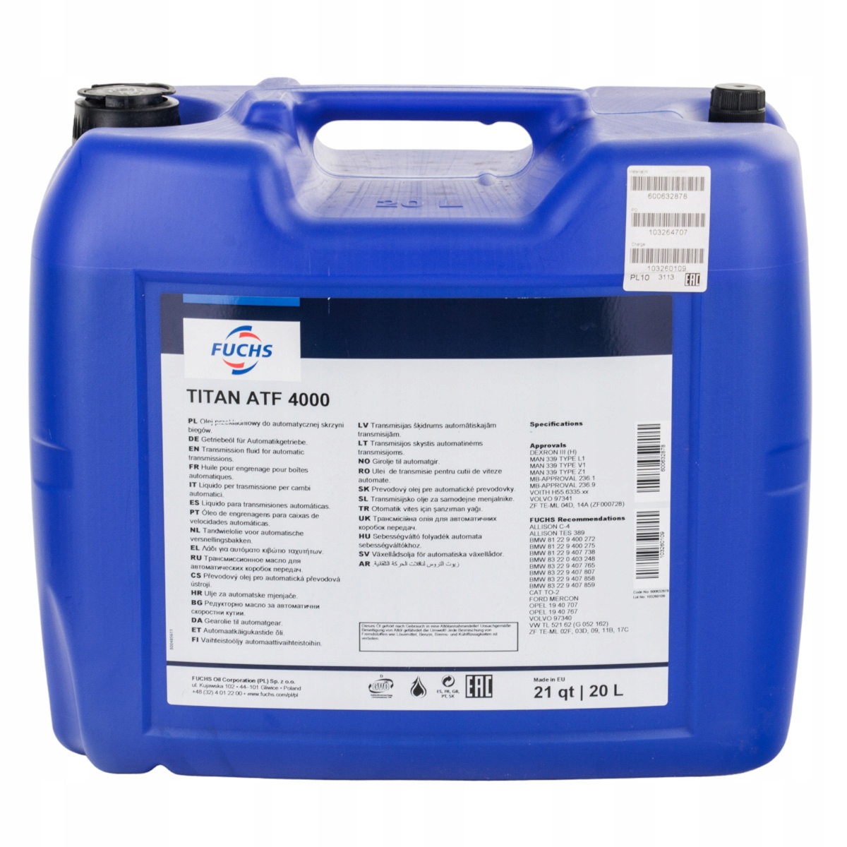 Olej Fuchs Titan ATF 4000 20l Dextron III