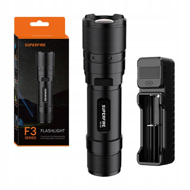 Latarka Superfire F3-L2 Zoom 560lm 2600m IP34 10W