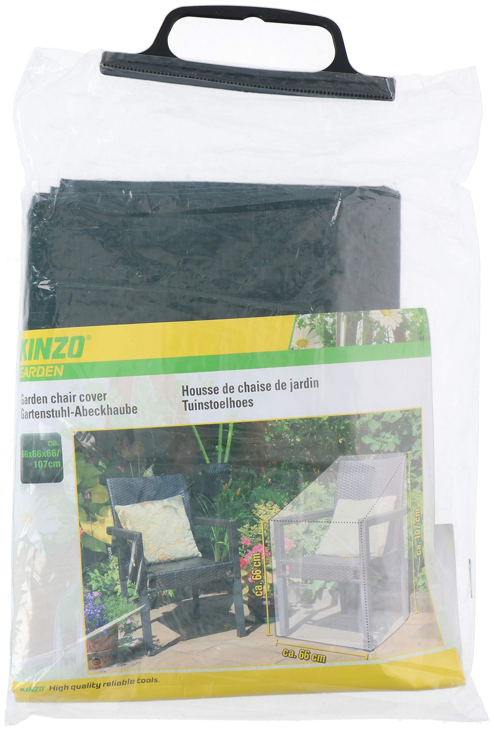 KINZO GARDEN Pokrowiec Na Krzesło Ogrodowe 66x66x107 cm Poliester Czarny — miniatura 4