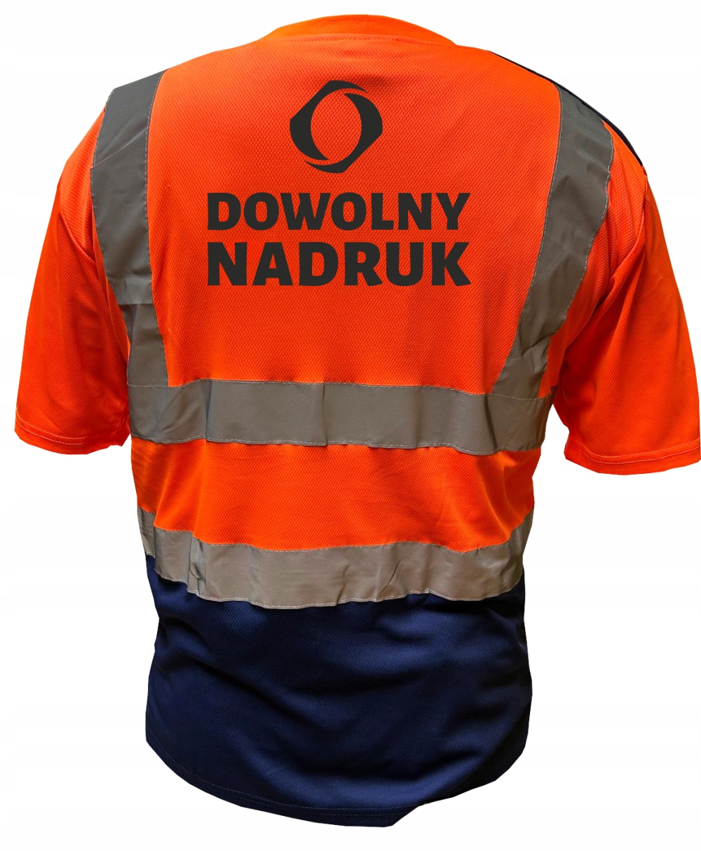 KOSZULKA ODBLASKOWA OSTRZEGAWCZA Z NADRUKIEM TYŁ XL