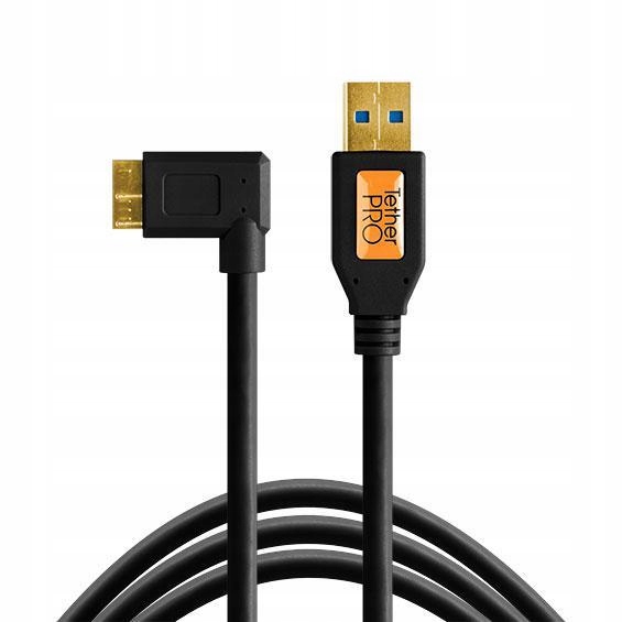 Tether Tools TetherPro kabel Usb 3.0 Micro-B kątowy 4,6 m czarny