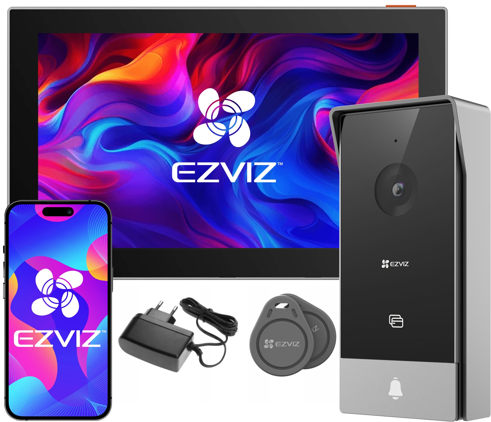 Videovrátnik WiFi Ezviz 2-žilový dotykový displej Brána Kľúčenky