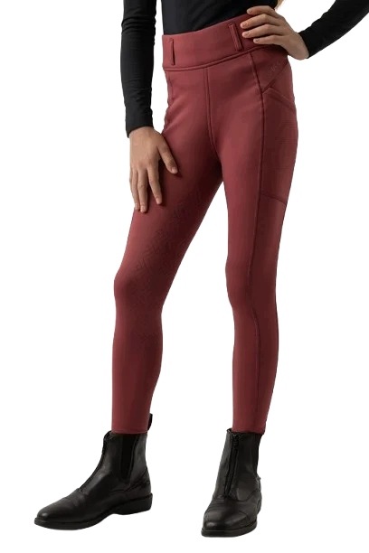 Legginsy jeździeckie młodzieżowe Br Evolv Lenny 26AW czerwone 152