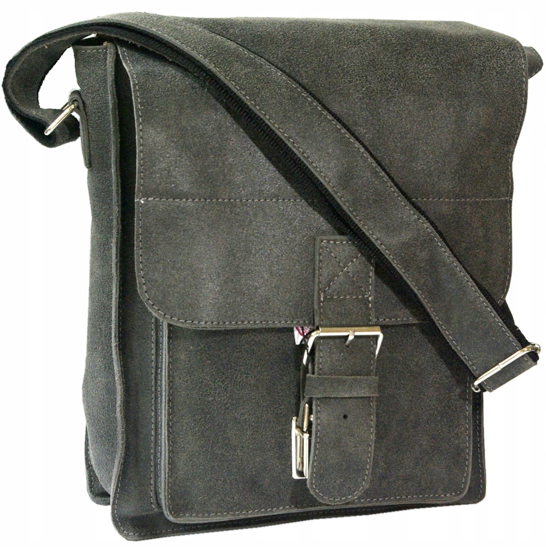 Pánská kožená taška přes rameno kabelka přes rameno vintage šedá polská výroba A4