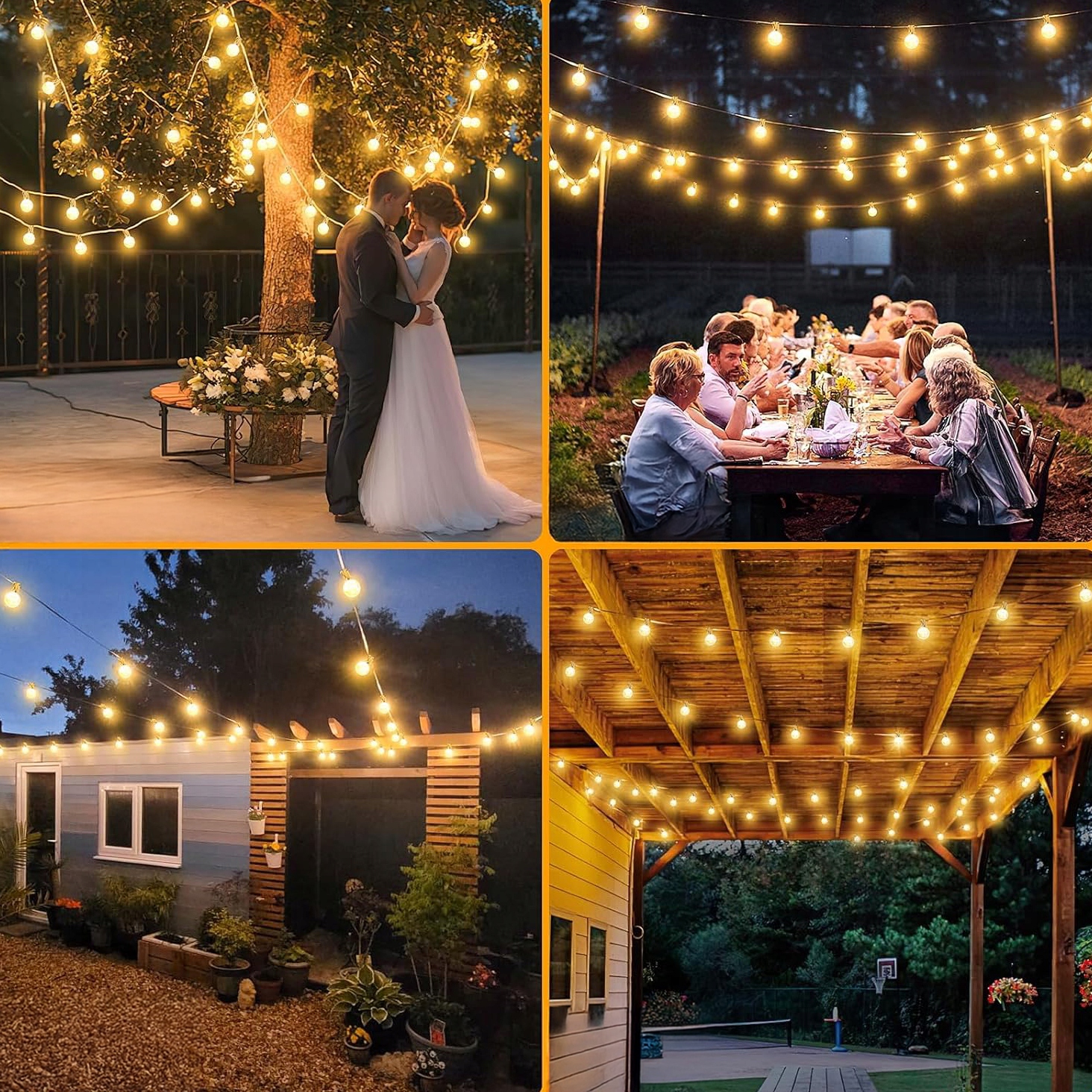 Girlanda Ogrodowa Świetlna 15M 25X Żarówka LED E12 Pilot Ściemniana Łańcuch