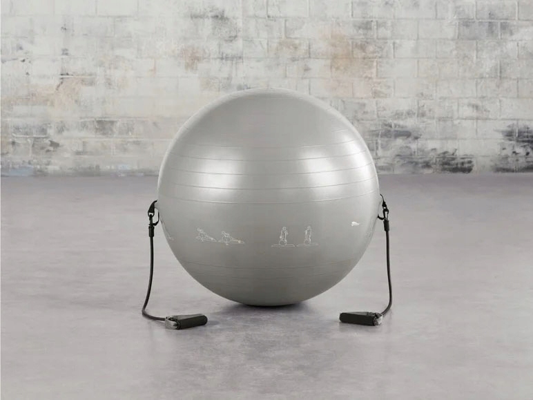 Piłka Gimnastyczna Fitness 65cm Crivit Gumy Taśmy