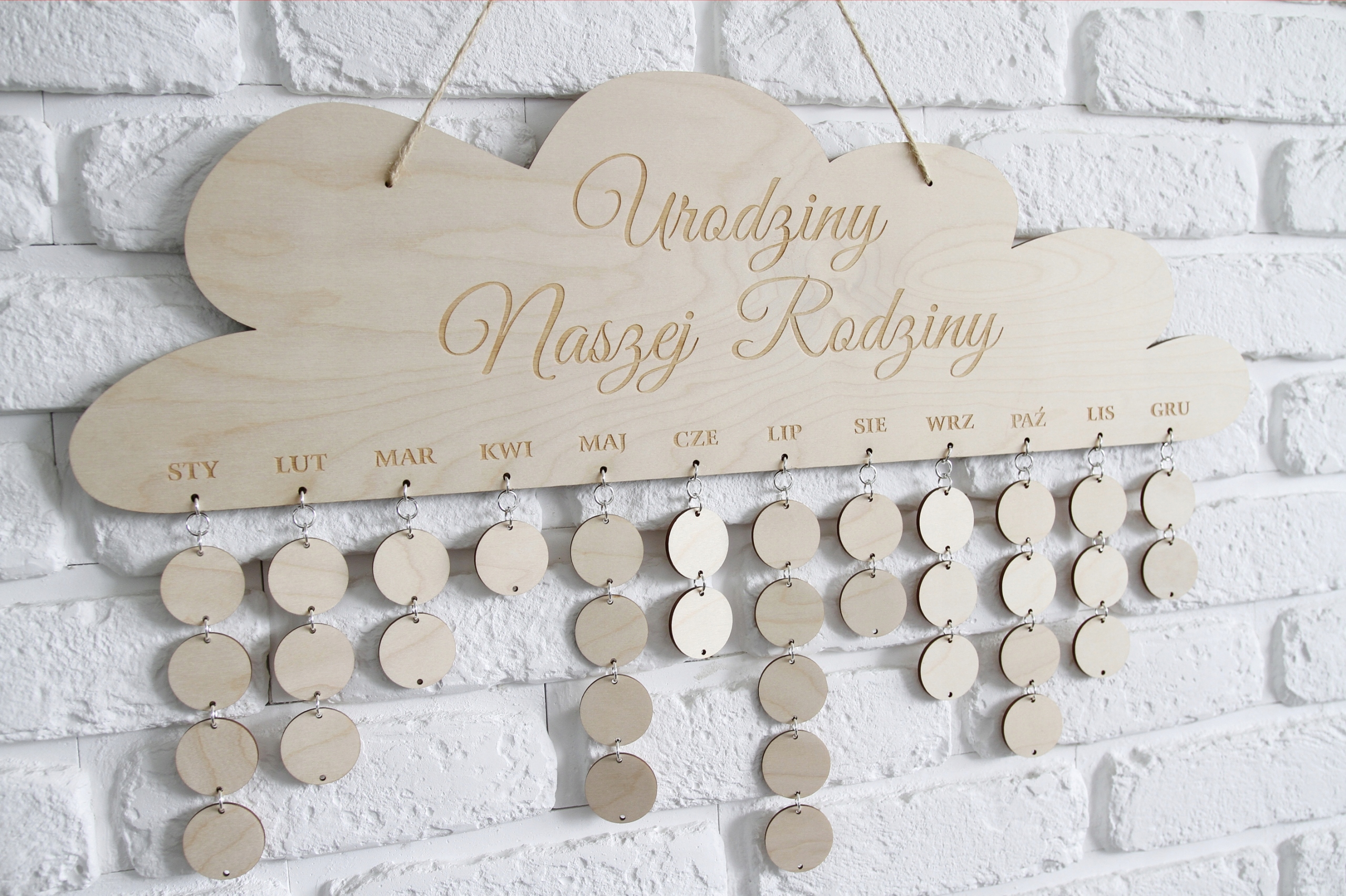 Velký dřevěný kalendář na zeď dárek