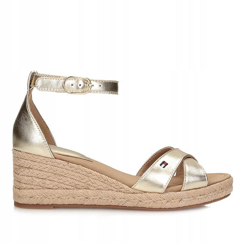 Dámské sandály Tommy Hilfiger FW0FW093330HSW8B MID Wedge zlaté