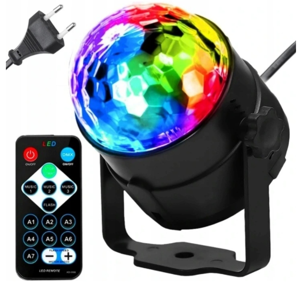 KULA DISCO PROJEKTOR DYSKOTEKOWY REFLEKTOR LED RGB