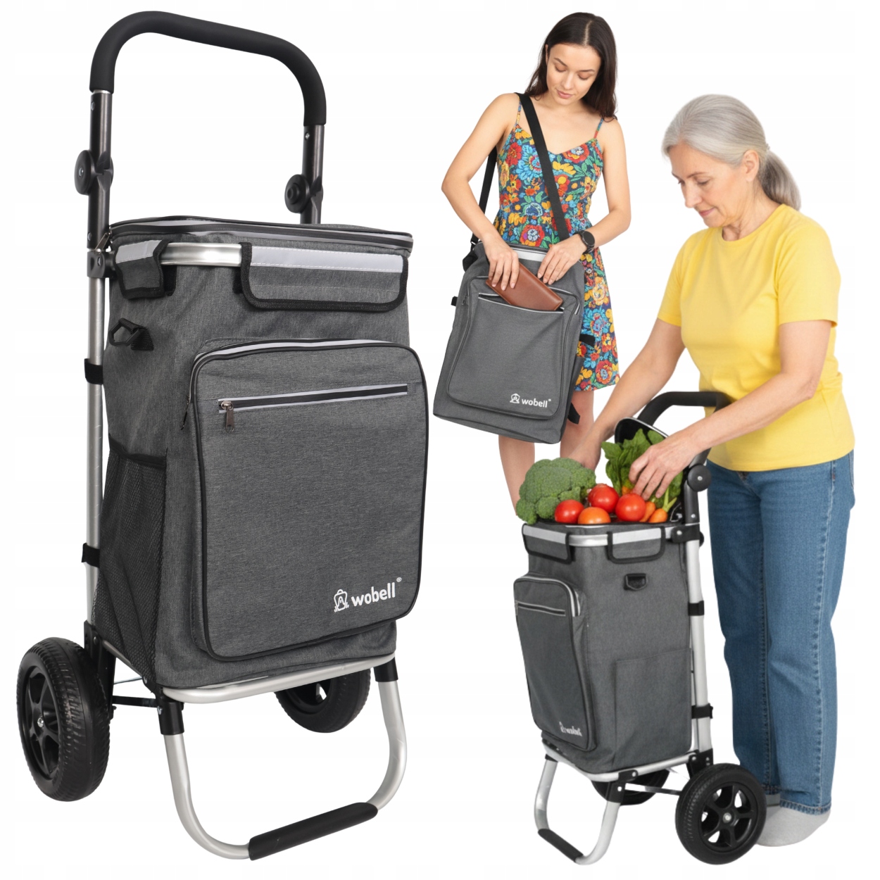 Nákupní vozík nákupní taška voděodolná termo kapsa velká lehká 45L XXL