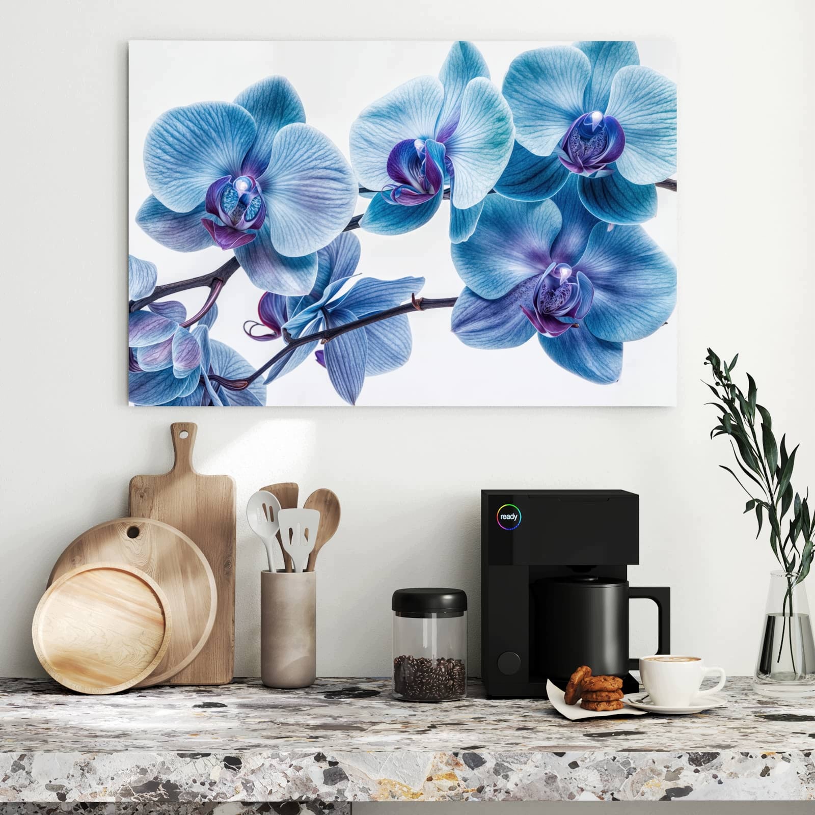 Magnetická tabule Niebieské Orchideje Květina 90 × 60 cm