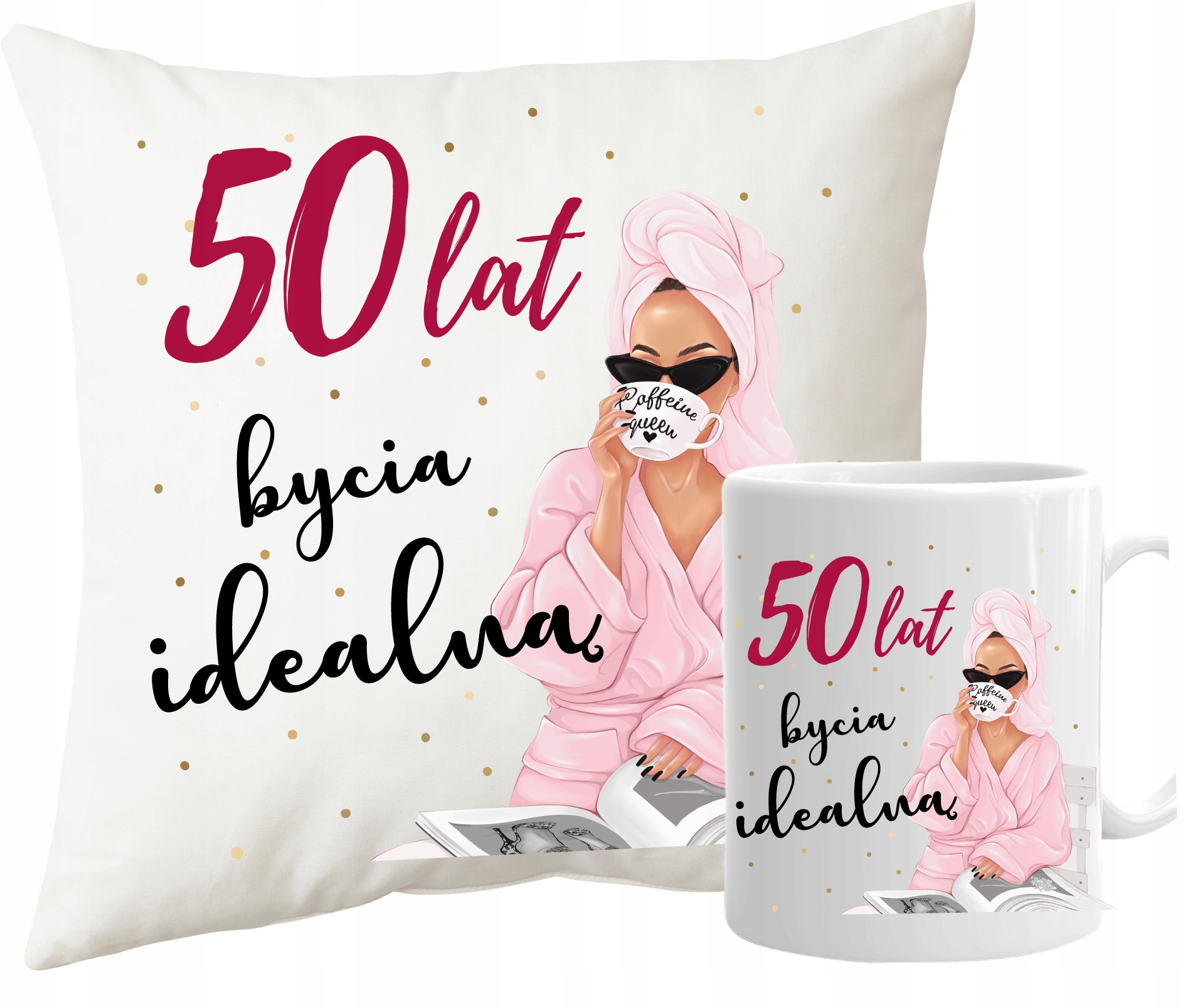 

Kubek Poduszka 50 te Urodziny kobieta