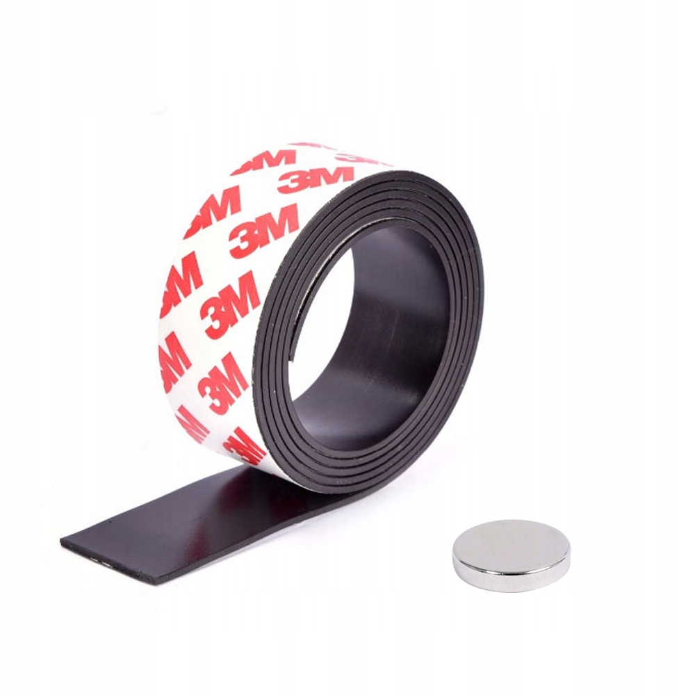 TAŚMA MAGNETYCZNA z klejem 3M SAMOPRZYLEPNA, WYMIARY: 100cm / 25mm / 2mm Marka 3M