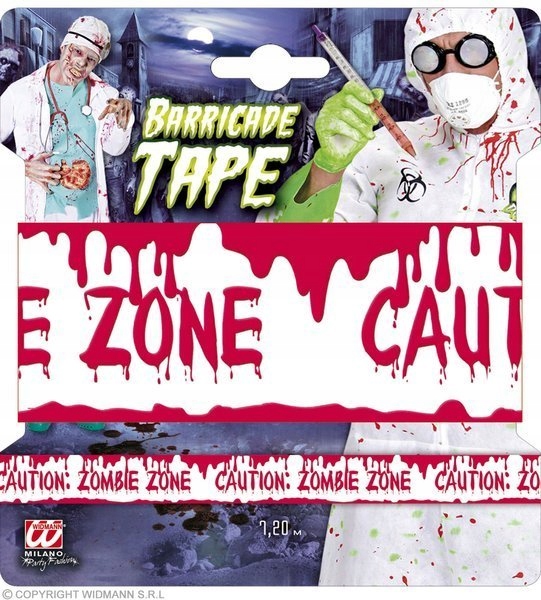 TAŚMA UWAGA ZOMBIE! 7,20 M HALLOWEEN HORROR