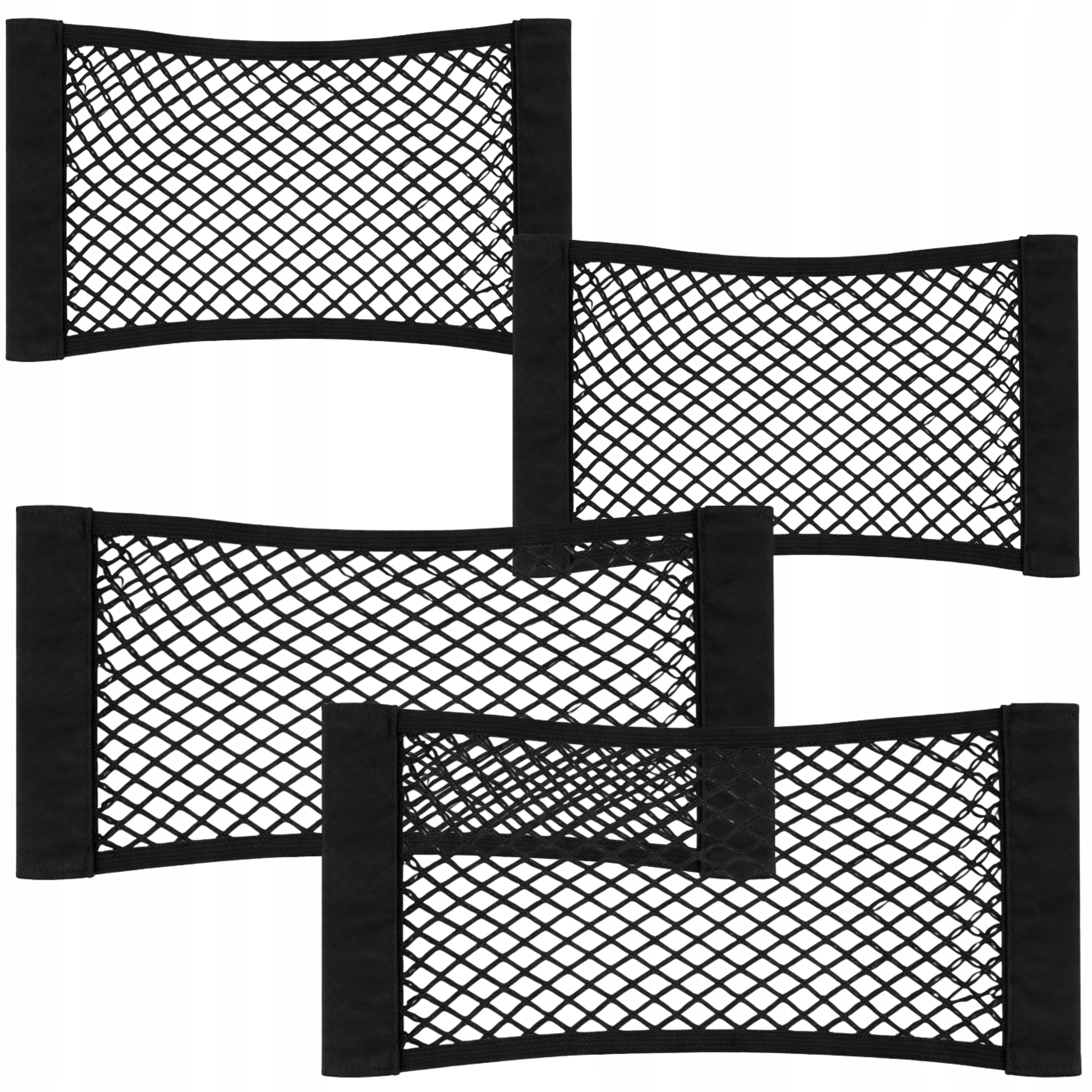 Elastyczna Siatka Do Bagażnika Samochodowego 2 Rozmiary Zestaw 4szt Rzepy