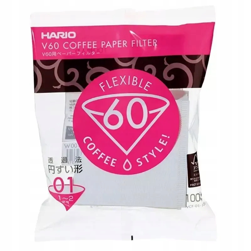 Papírové filtry pro drip Hario V60-01 (100 kusů)