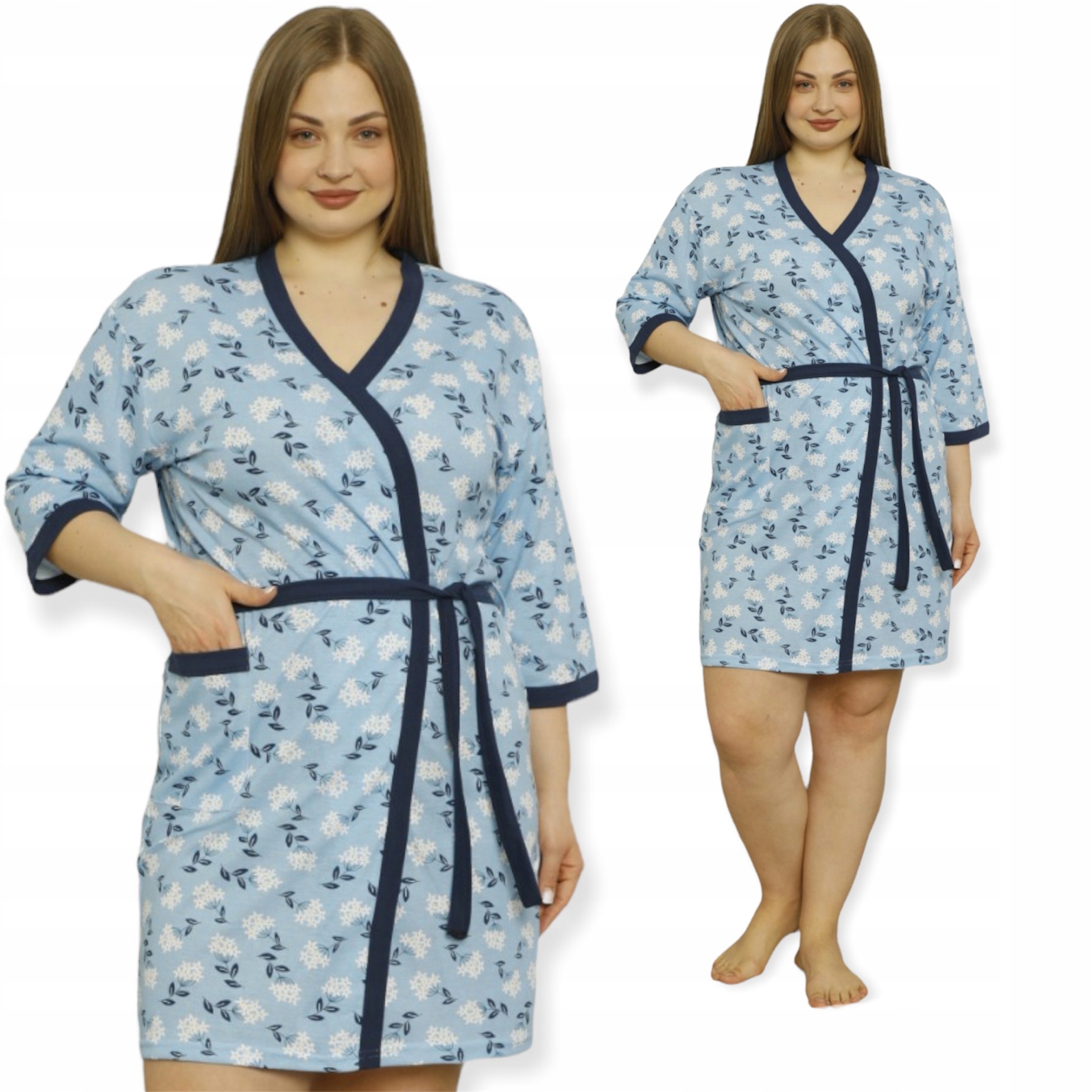 

Szlafrok Damski Duze Rozmiary Cienki Bawełniany