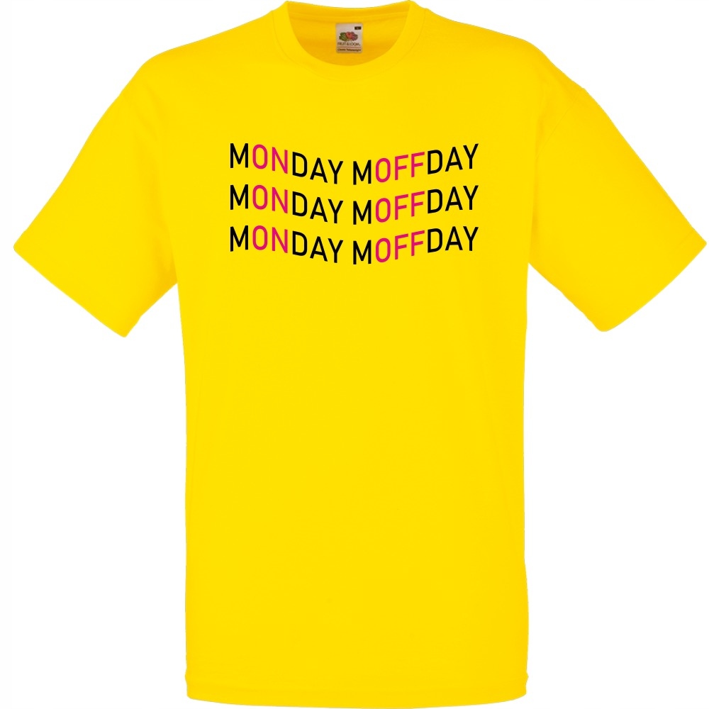 

Koszulka monday moffday poniedziałek XL żółta jask