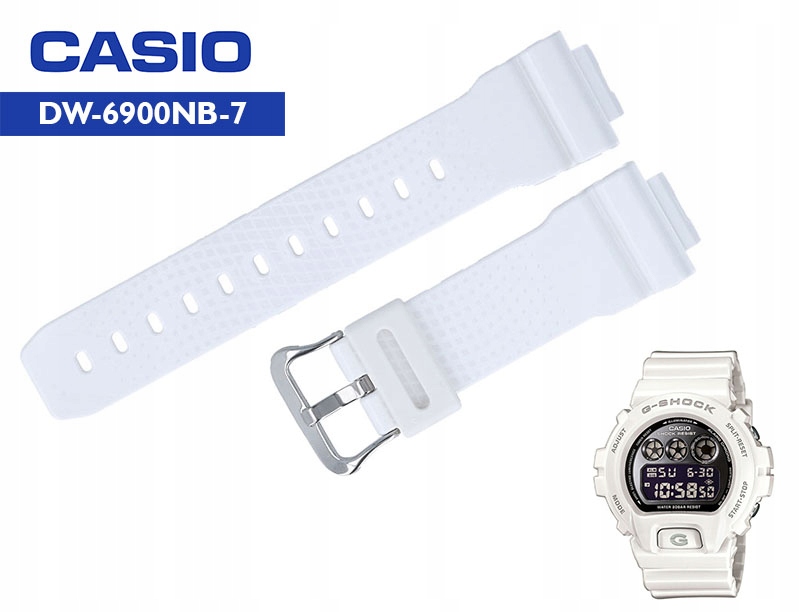 Pásek Casio DW-6900 DW-6900NB-7 Originální Bílý Teleskopy Bonus