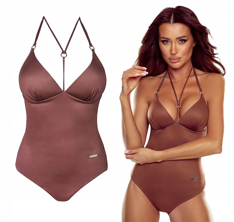 Jednodílné plavky Gabbiano Lara kostým ve vínové barvě 44B/2XL