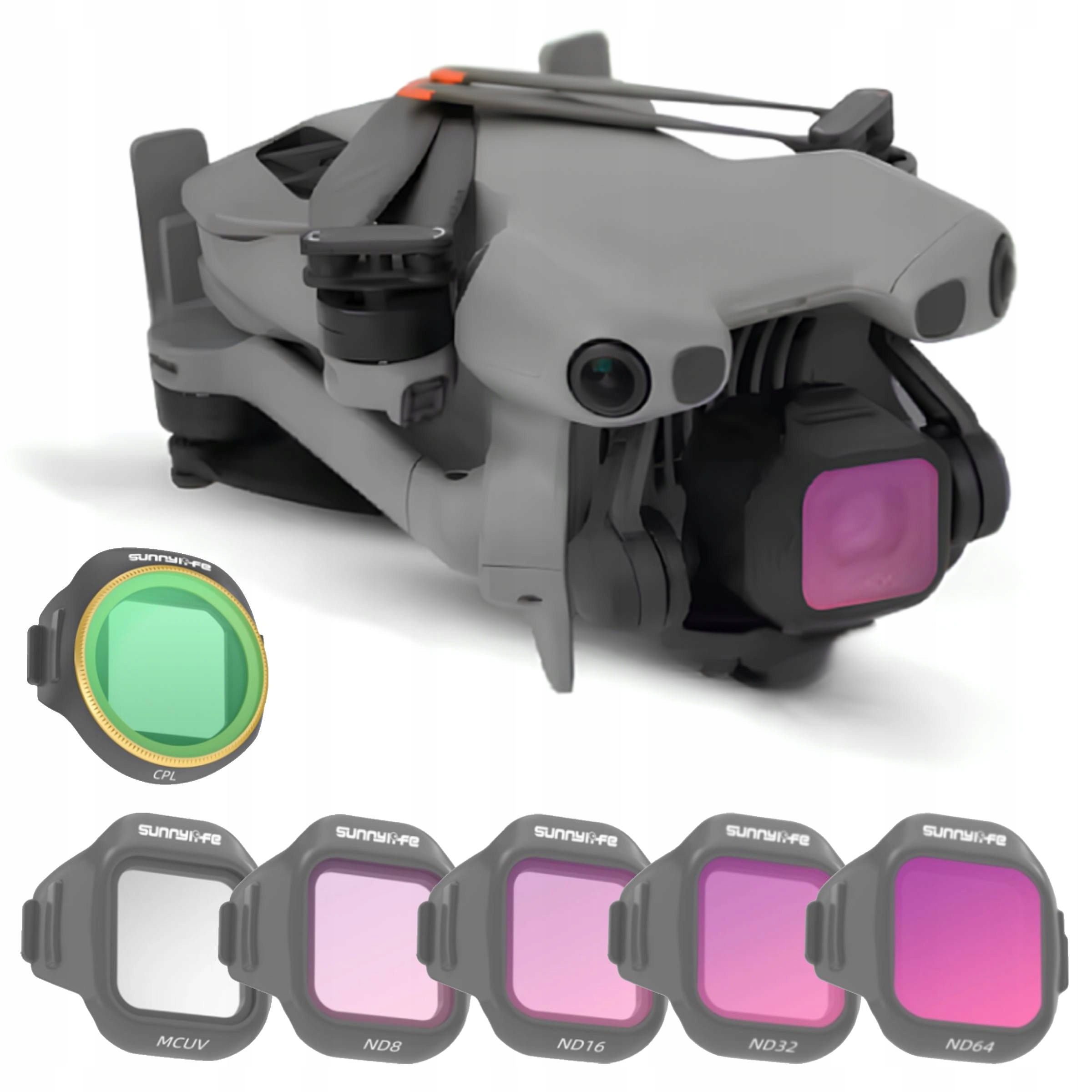 Sada 6 filtrů pro dron Dji Mini 5 Pro Cpl Mcuv ND8 ND16 ND32 ND64