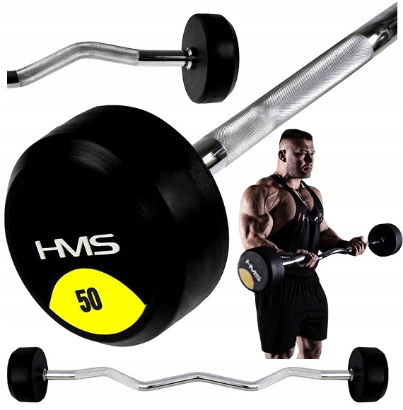 GSL-50 Lámací tyč pevná 50 Kg Pogumovaná Trénink Dům Posilovna Hms