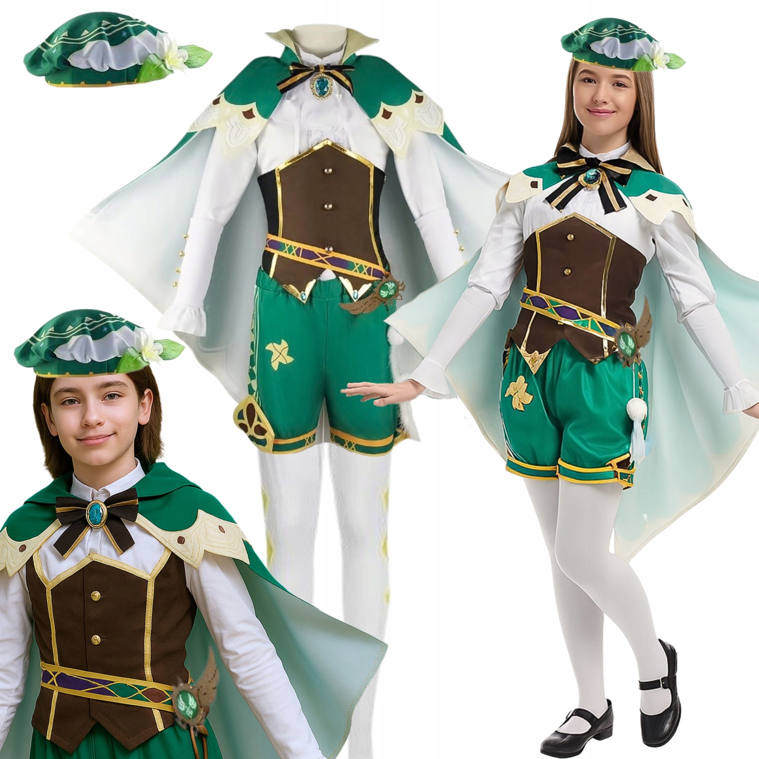 Kostým Oblečení Anime Cosplay Venti Genshin Impact Převlek 13V1 Velikost 158-164 CM