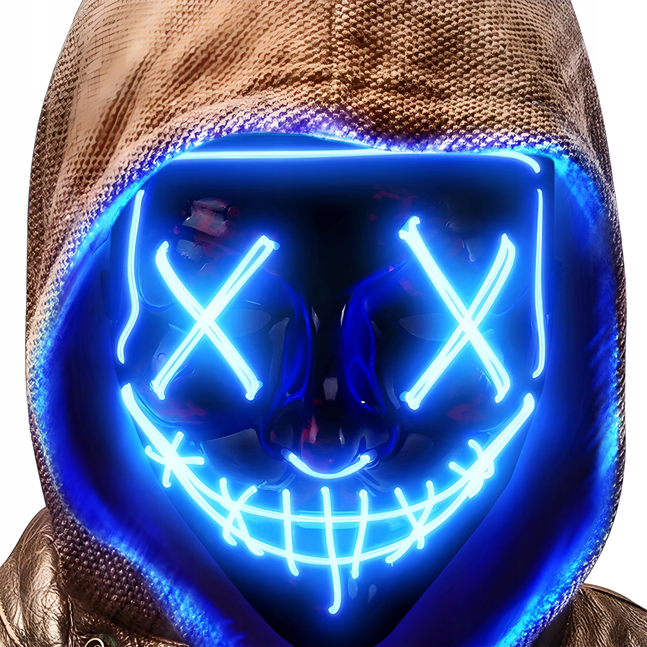 MASKA LED ŚWIECĄCA LEDOWA NA HALLOWEEN IMPREZĘ KARNAWAŁ PRZEBRANIE PURGE Marka inny