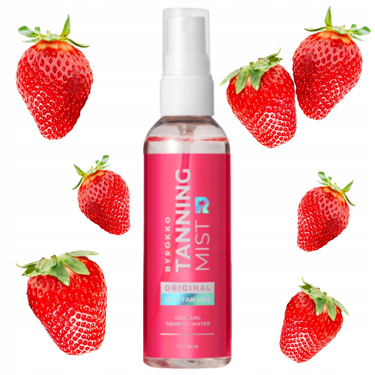 Byrokko Strawberry Tanning Mist Samoopalovací mlha na obličej Jahodová