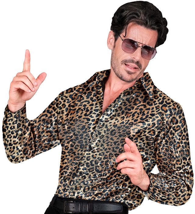 Košile na párty Zvířecí Leopard Flitry ShirtParty Fashion XXL
