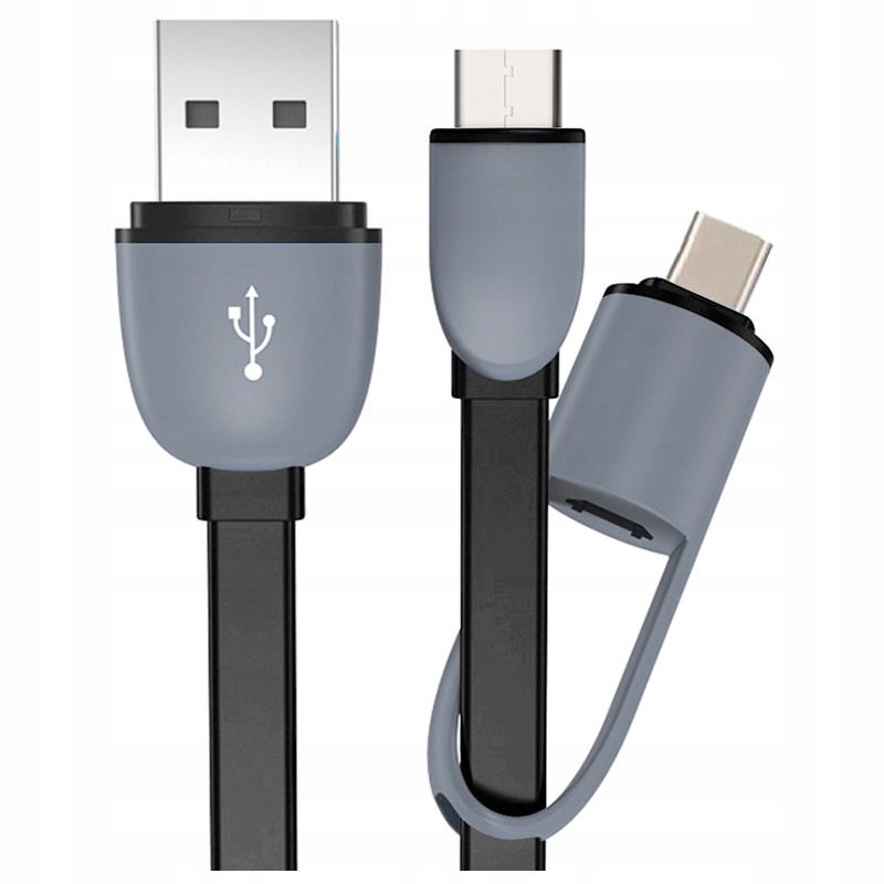 KABEL PRZEWÓD 2W1 ŁADUJĄCY MICRO USB C Z PRZEJŚCÓWKĄ DO HUAWEI SAMSUNG