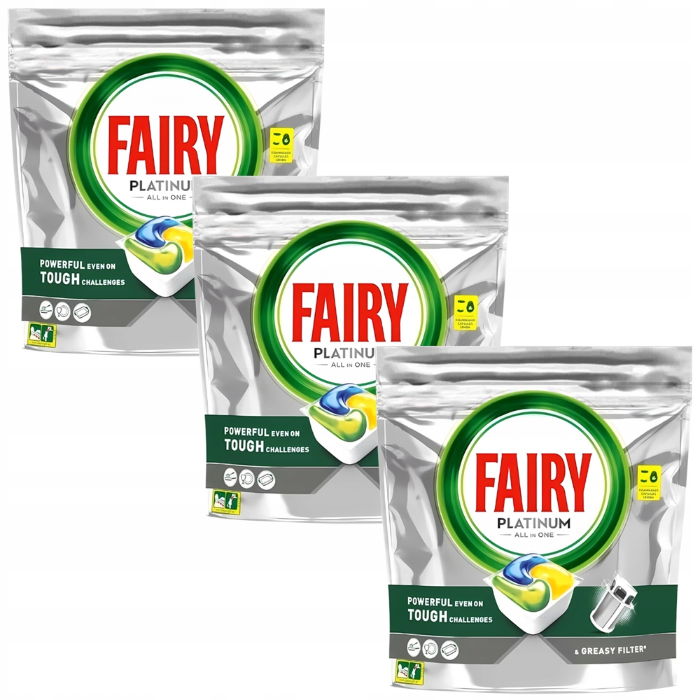Levně Kapsle Do Myčky Tabletky Fairy Platinum All In One Citron 2v1 84 ks
