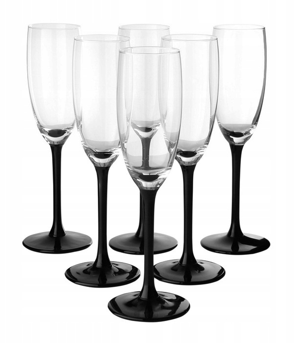

Kieliszki do szampana 180ml Onyx czarna nóżka