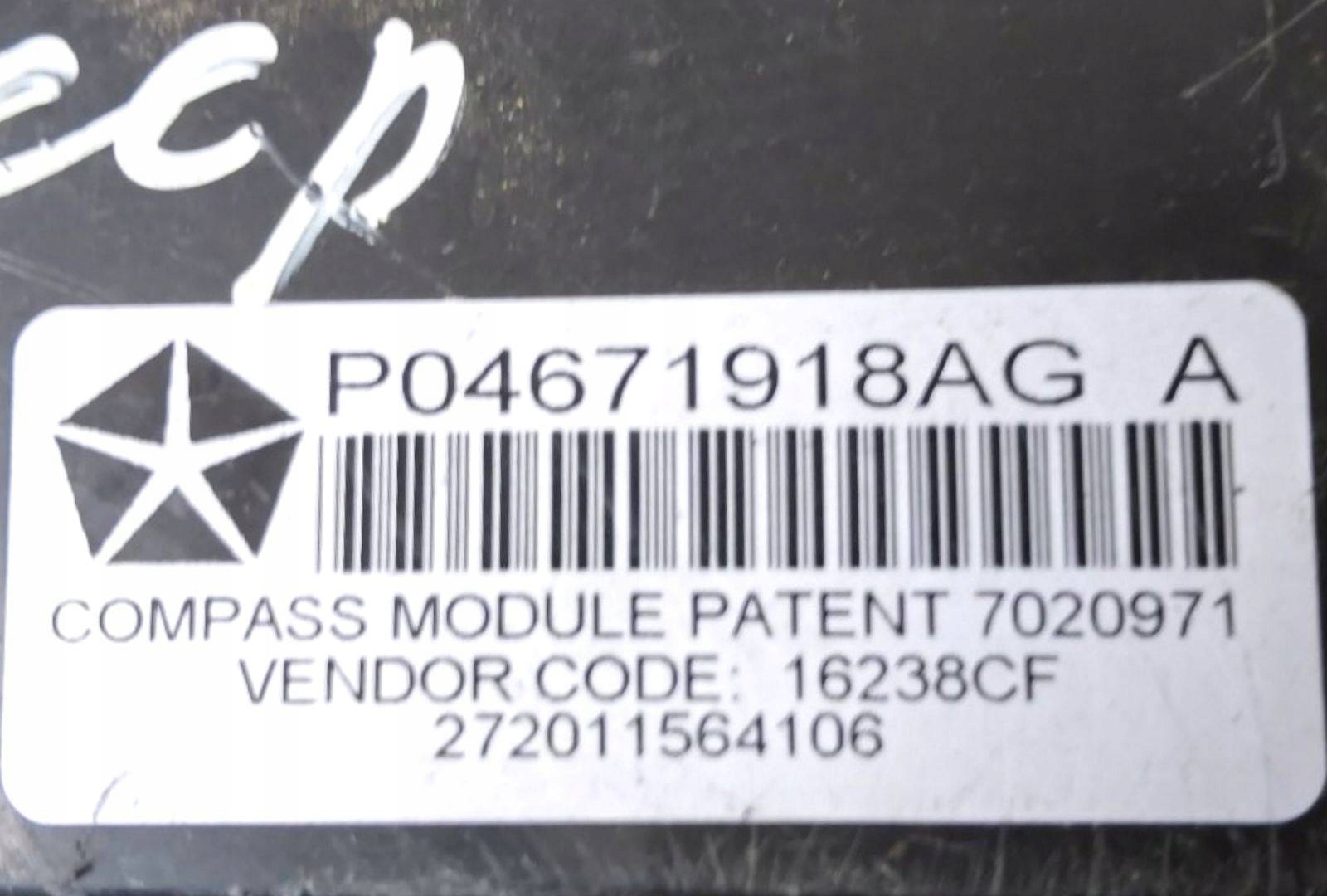module navigation devices Jeep Patriot facelift MK 2011 P04671918AG