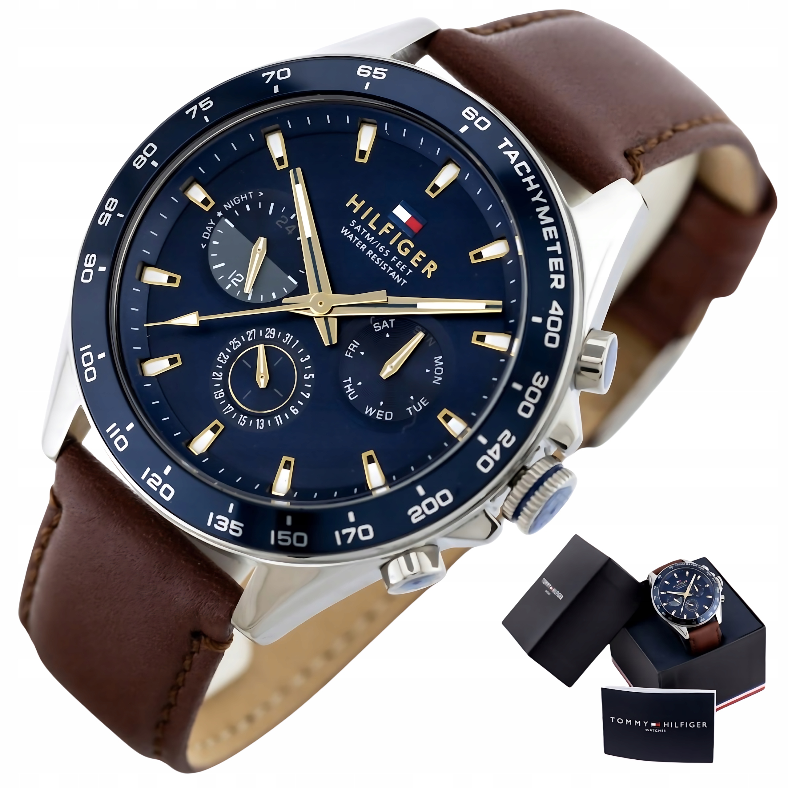 Pánské Hodinky Tommy Hilfiger 1791965 Owen Hnědá kůže Vodotěsné WR50