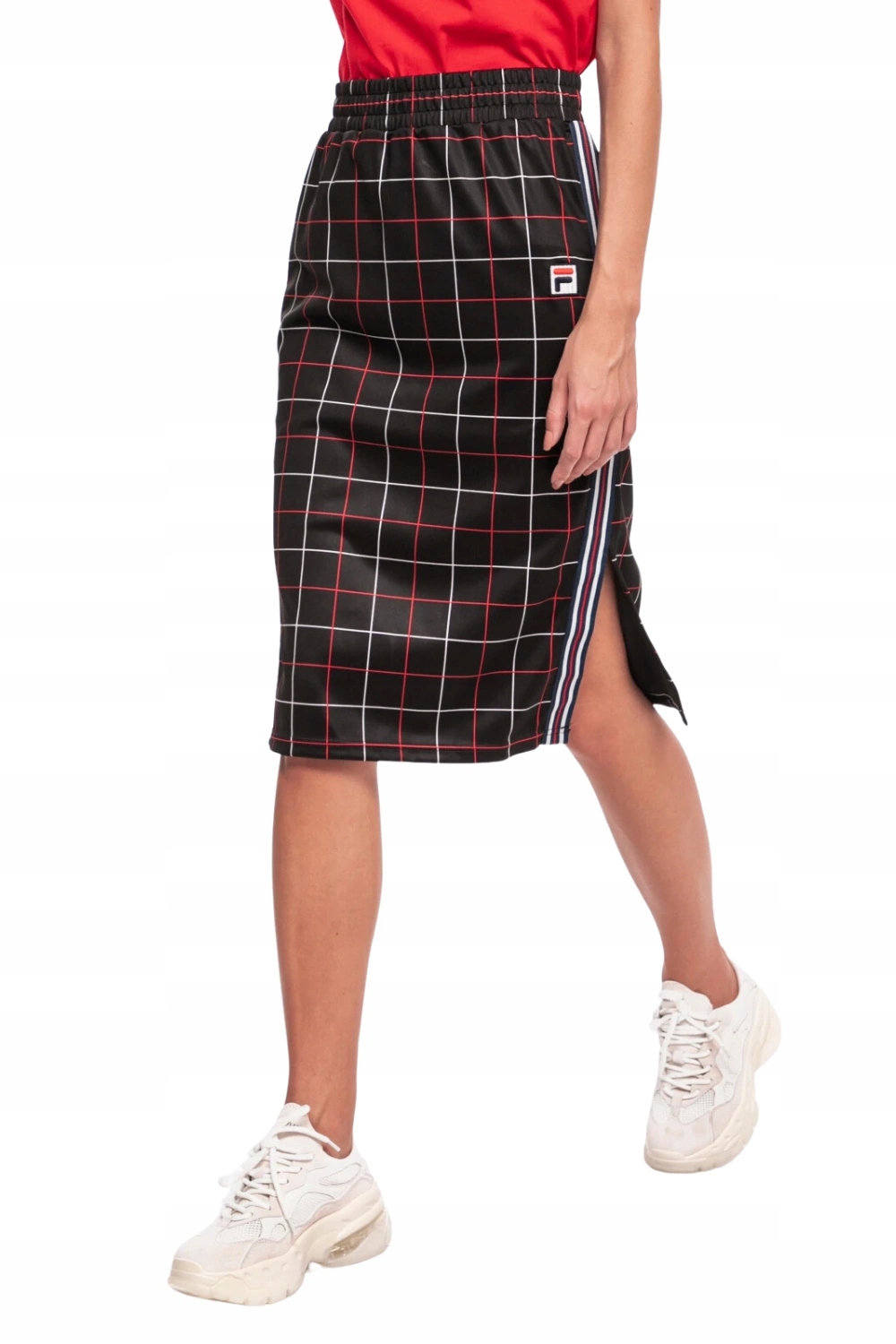 Dámská sportovní midi Sukně Fila Walvia v černé kostkované barvě, módní vel. S