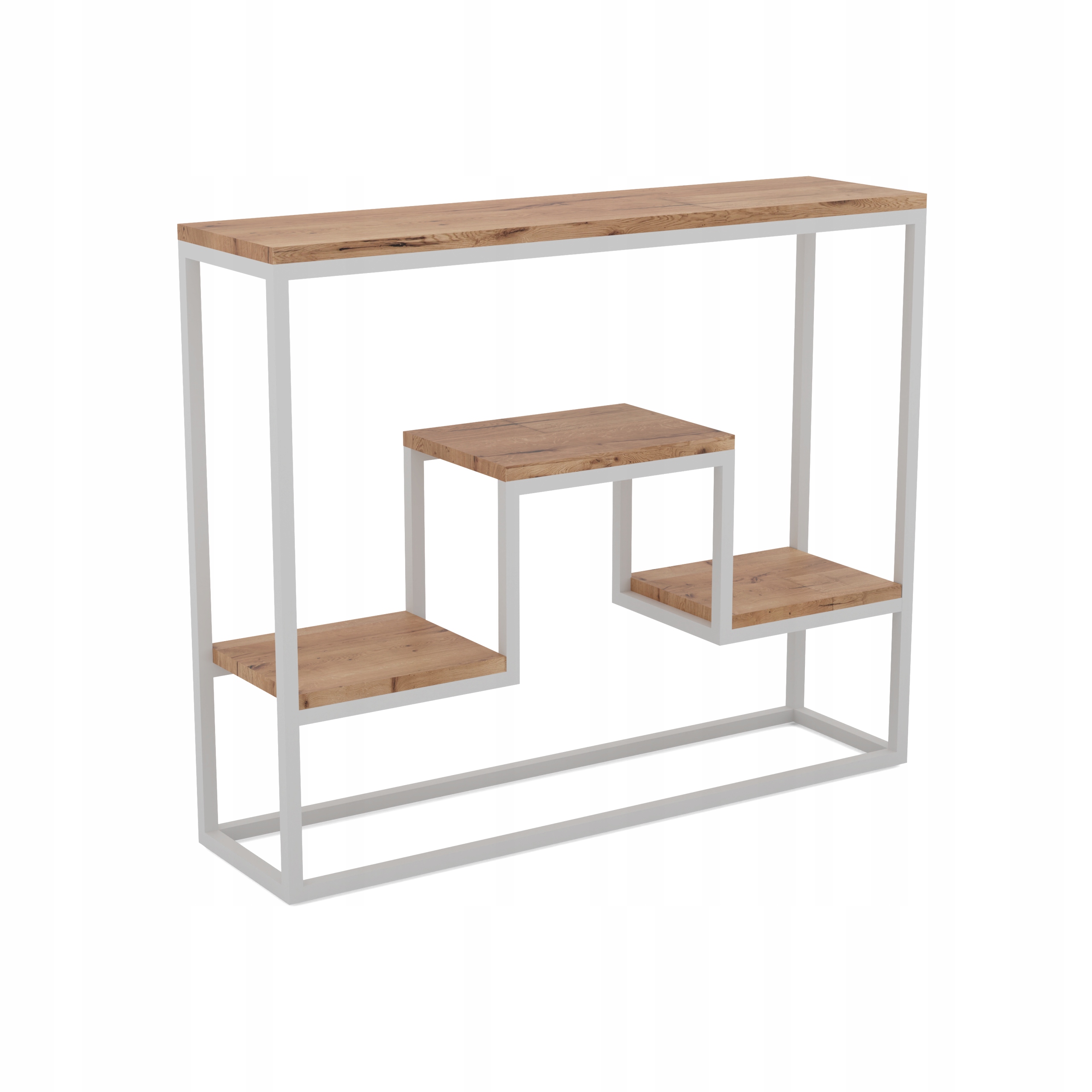 Konsola dąb gładki Larisa z półkami loft salon